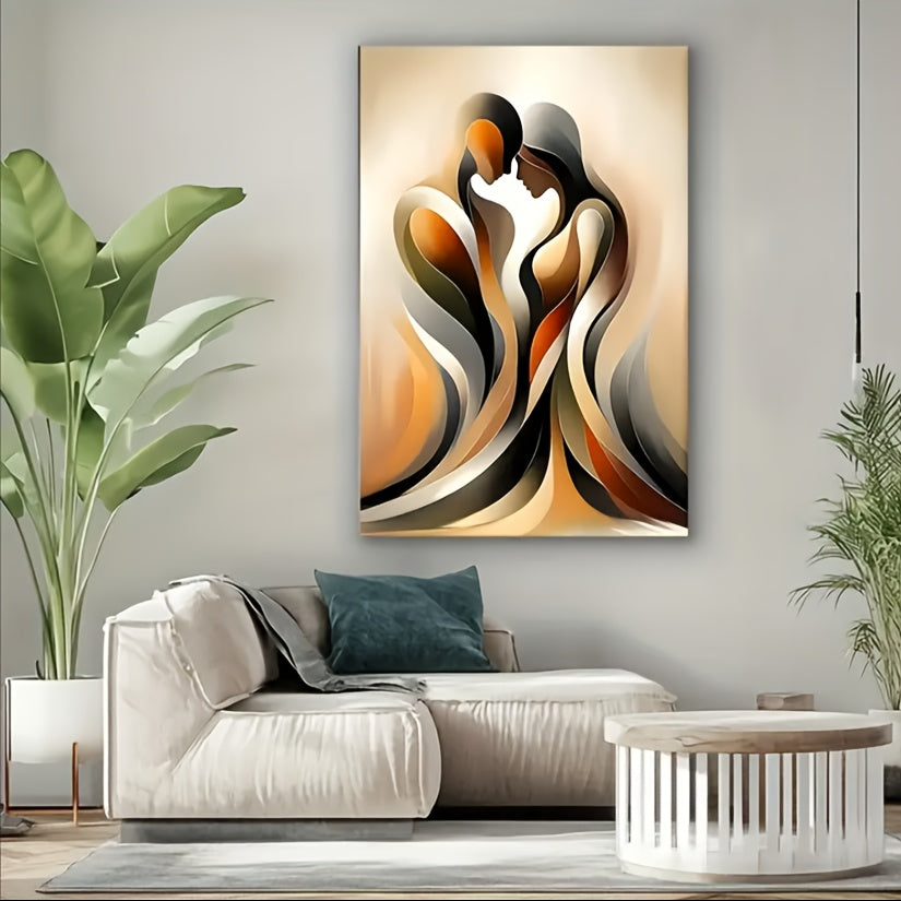2D Flat Modern Abstract Love Canvas Wall Art Embraces for Living Room Bedroom Office Decor Perfect Gift Holiday Easter Spring