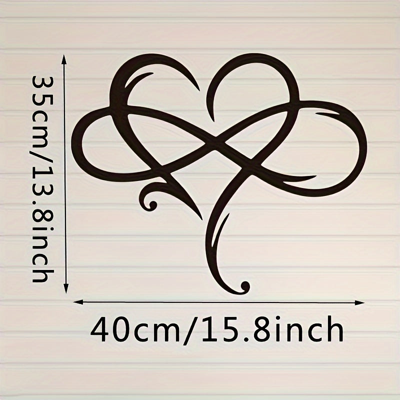 2D Flat Infinity Heart Metal Wall Decoration Art Eternal Love Infinite Heart-Shaped Wall Decor Love Logo Bedroom Ornament 15.8 Inches X 13.8 Inches