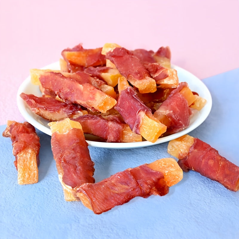 Sweet Potato and Chicken Wrapped Fries Dog Treats Balanced Nutrition for All Breeds and Sizes Dental Health Skinless Ingredient Dog Food