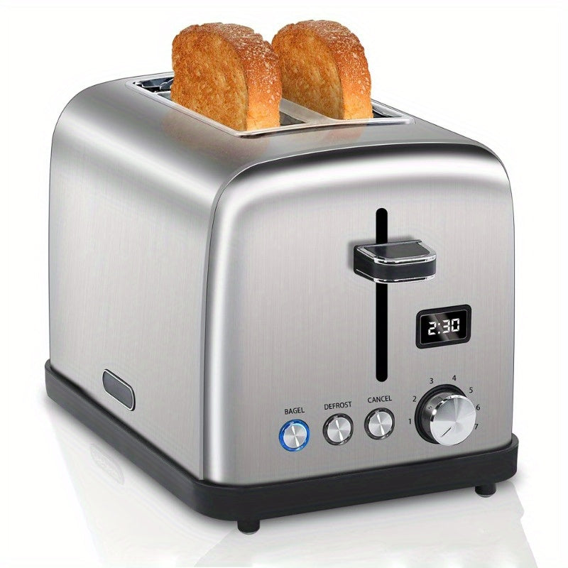 Stainless Toaster 2 or 4 Slice with LCD Display and 6 Shade Settings
