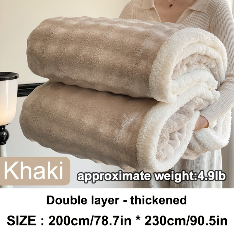 1 Queen Size Double Layer Air Conditioning Blanket Soft Warm Cozy