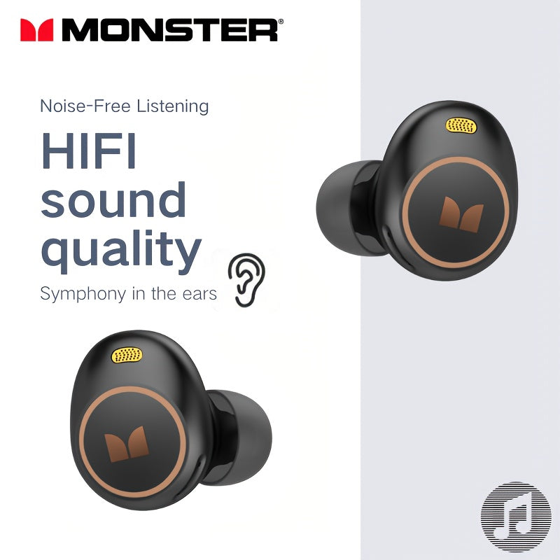 Noise Cancellation Monster Wireless Earbuds with Touch Control