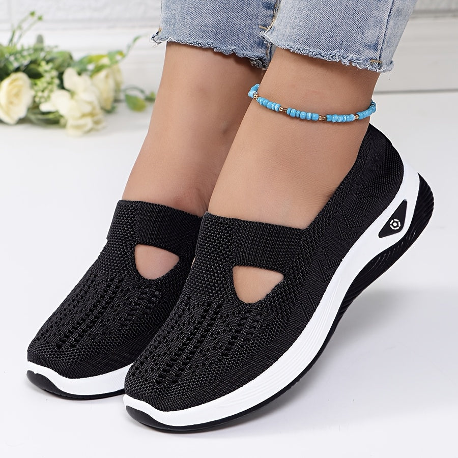 New Style Women's Breathable Knitted Lace-Up Shoes 2024