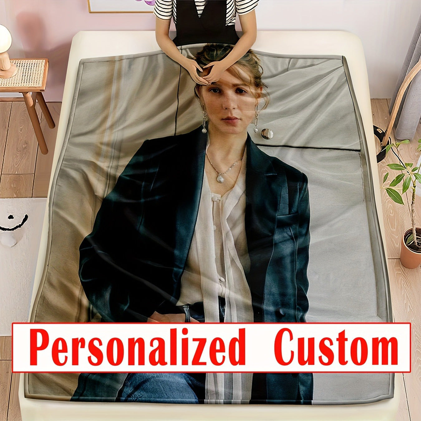 Personalized Flannel Blanket with Custom Photo & Text