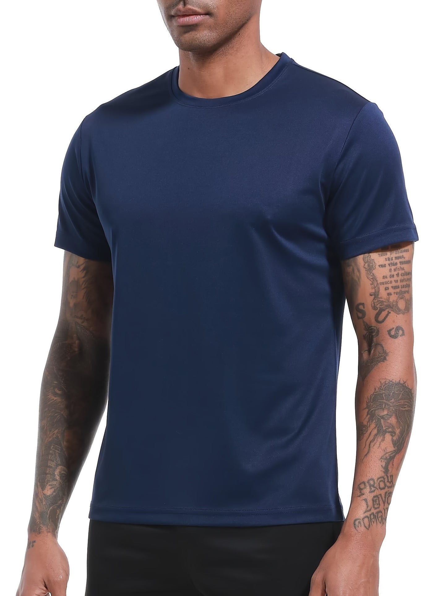 6 Pack Quick Dry Crew Neck Short Sleeve Workout Shirts
