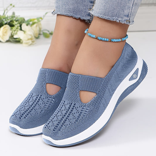 New Style Women's Breathable Knitted Lace-Up Shoes 2024