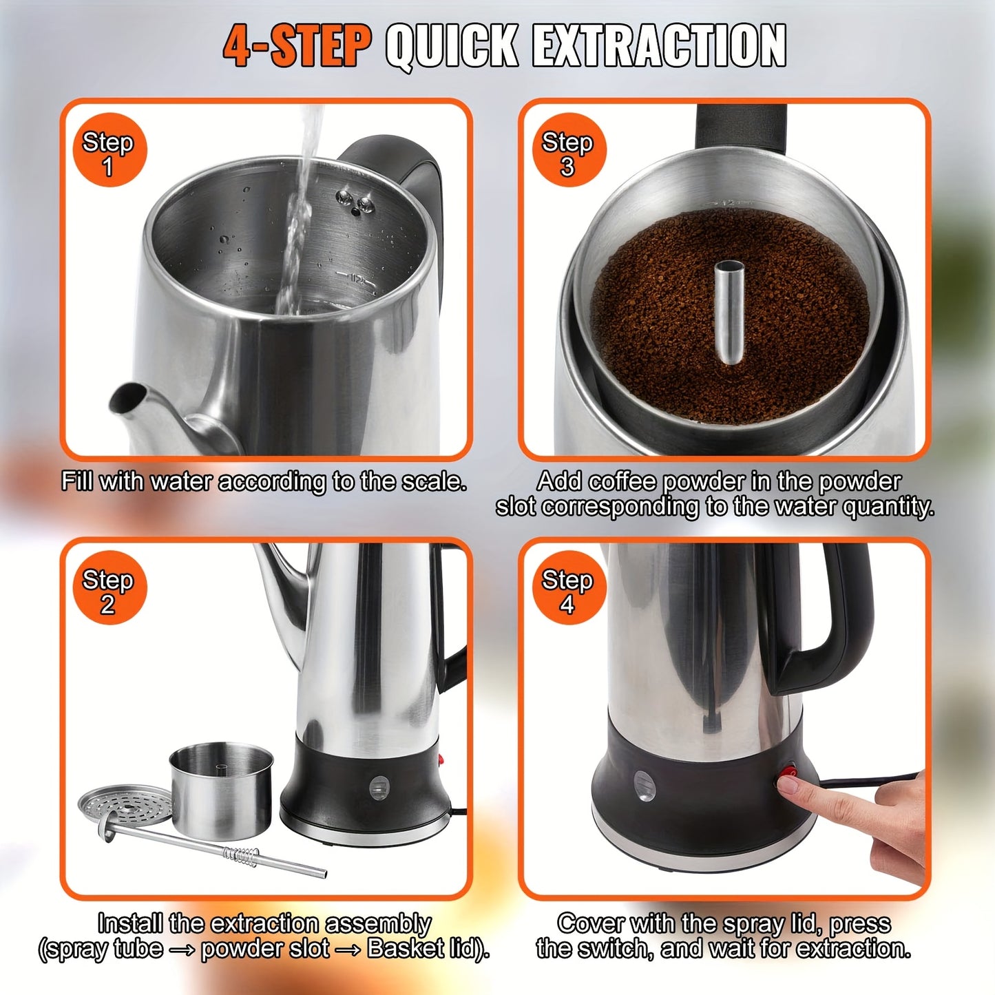 Stainless Steel Coffee Percolator Happybuy 12-Cup Maker