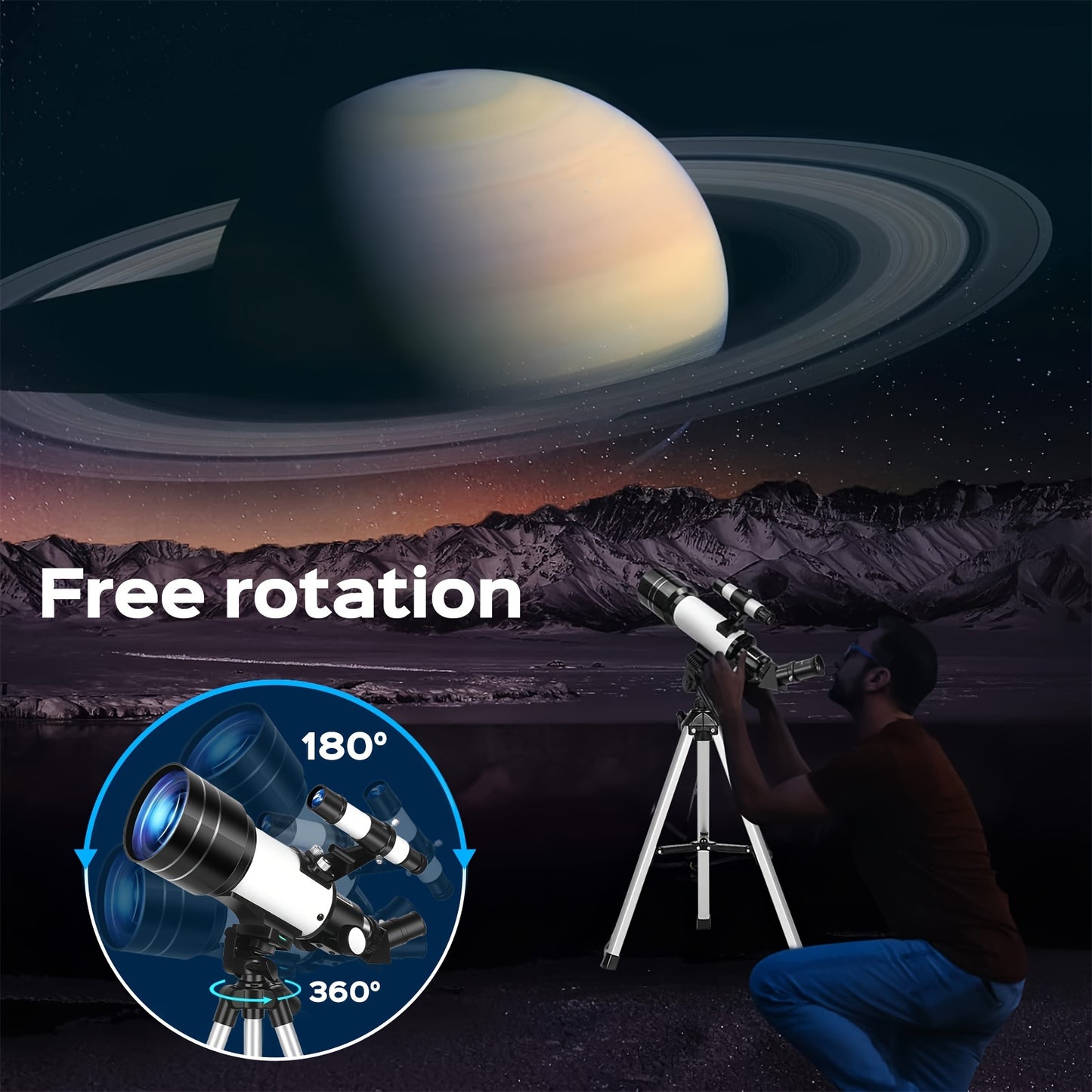150X High Power Telescope 70mm Aperture for Adults