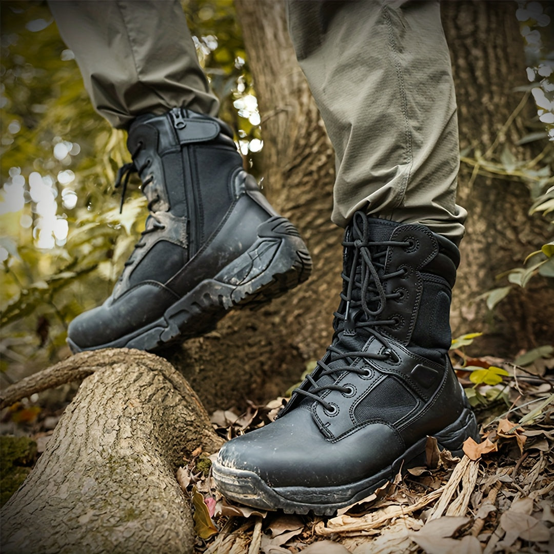 NORTIV 8 Men'S Solid Color Tactical Boots All-Season Hiking