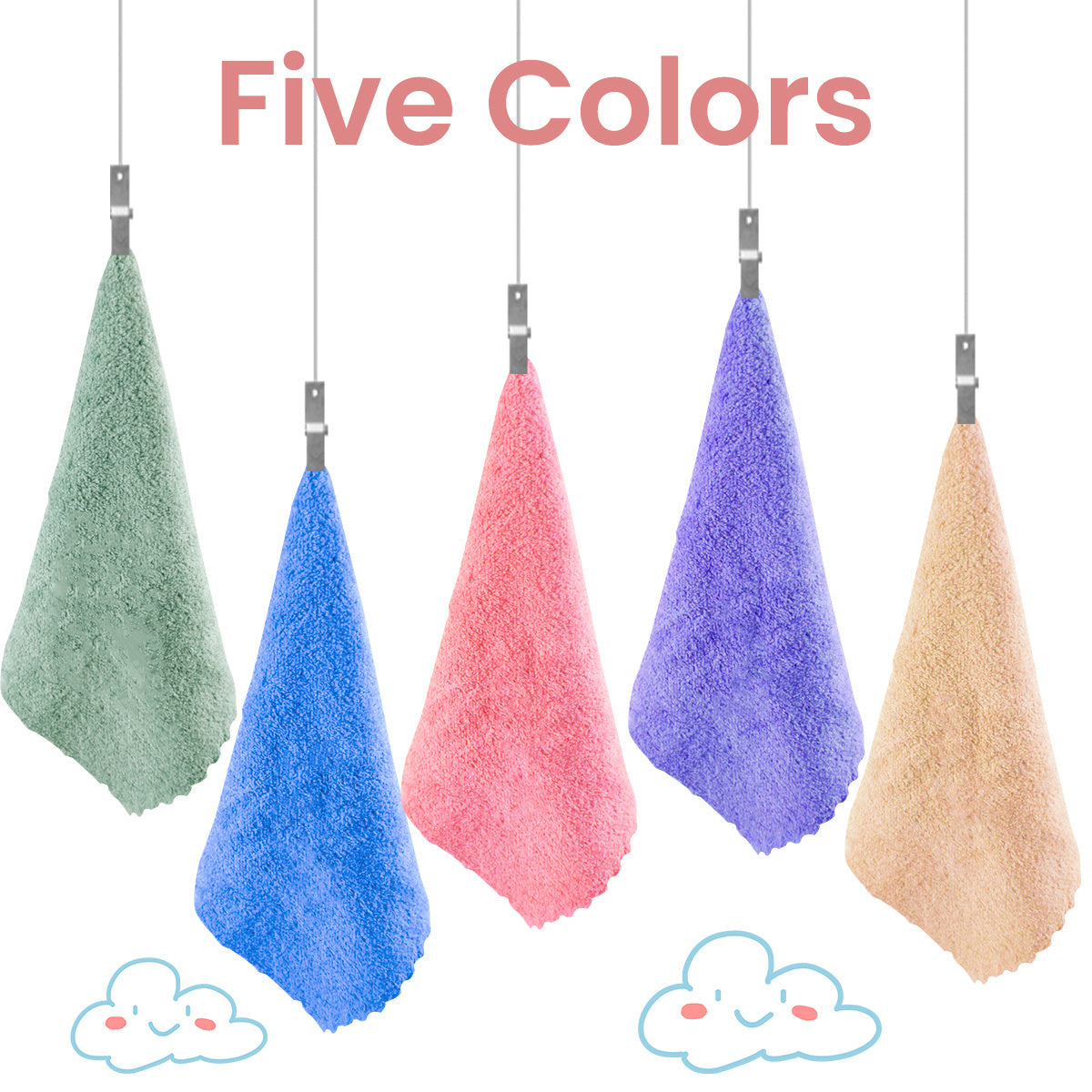 20Pcs Soft & Absorbent Solid Color Washcloths for Bathroom Essentials