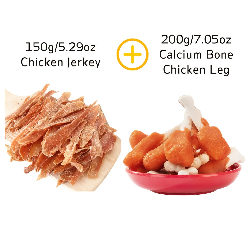 14.11oz 400g Mixed Flavor Series Dog Jerky Chicken and Duck Milk Chewy Treats High Protein Low Fat Long Lasting Durable Training Rewards for Small Medium and Large Dogs