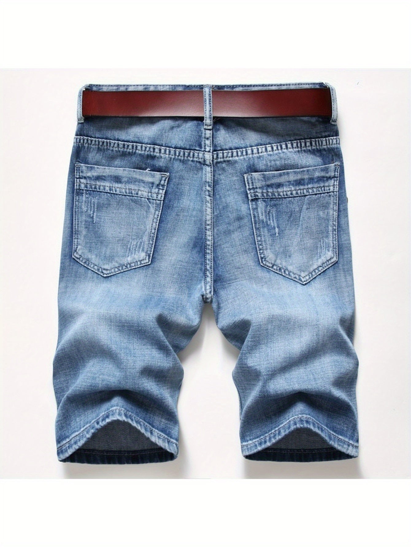 Summer Ripped Denim Shorts for Men Casual Street Style with Pockets