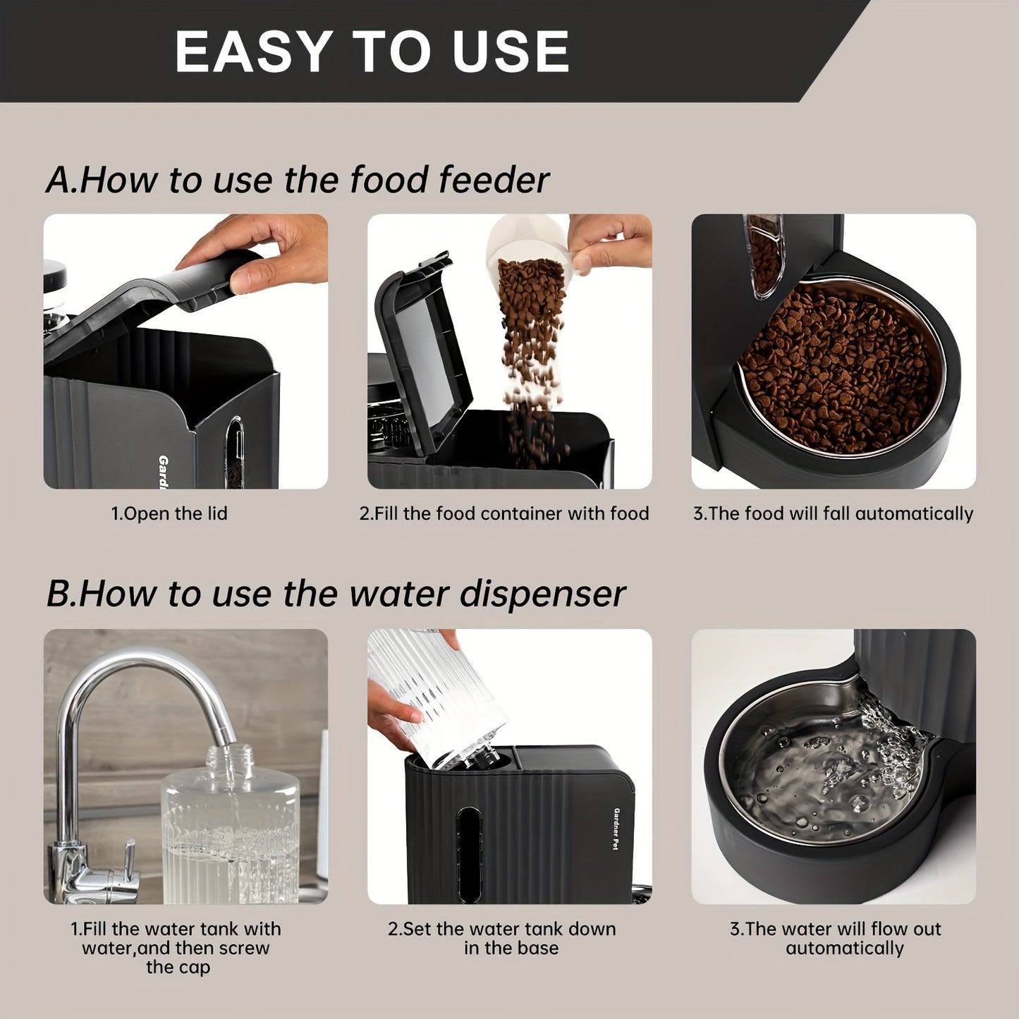 [Gravity Feeder] Automatic Cat Food And Water Dispenser