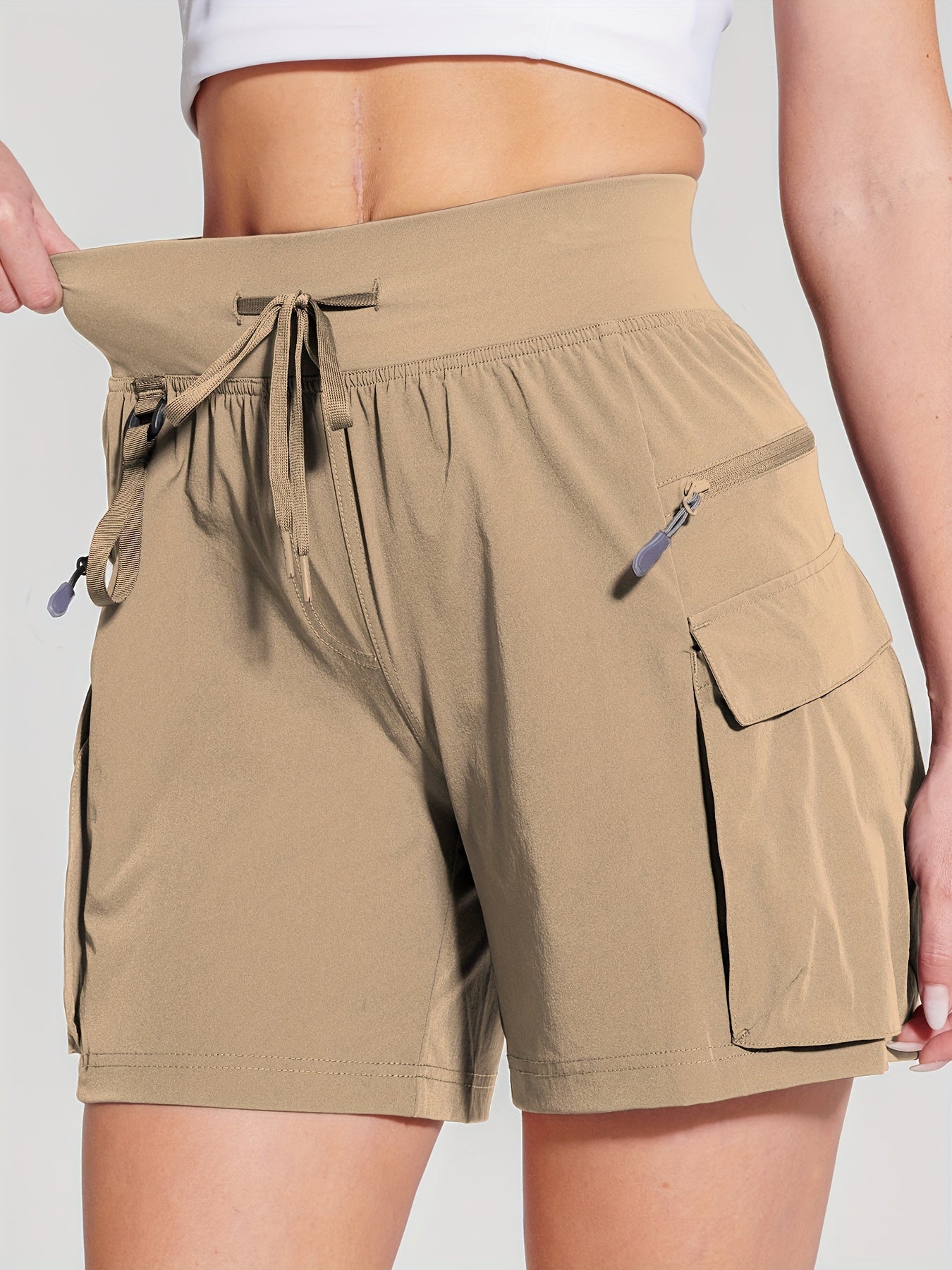 Women's Quick-Dry UPF 50+ Hiking Cargo Shorts with Pockets