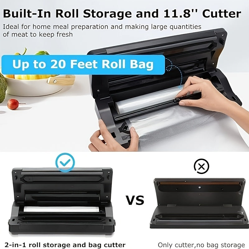 1pc Food Vacuum Sealer Machine 10-In-1 With Bag Storage
