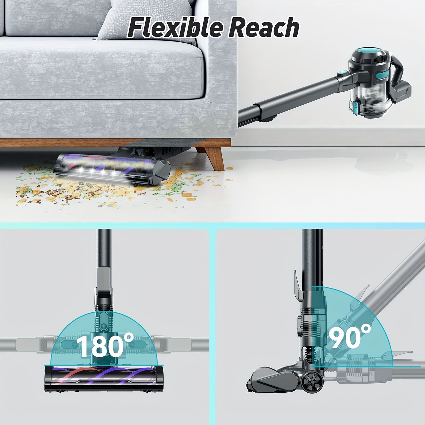 Lightweight 23Kpa Powerful Suction Cordless Vacuum Cleaner