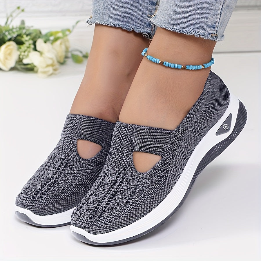 New Style Women's Breathable Knitted Lace-Up Shoes 2024