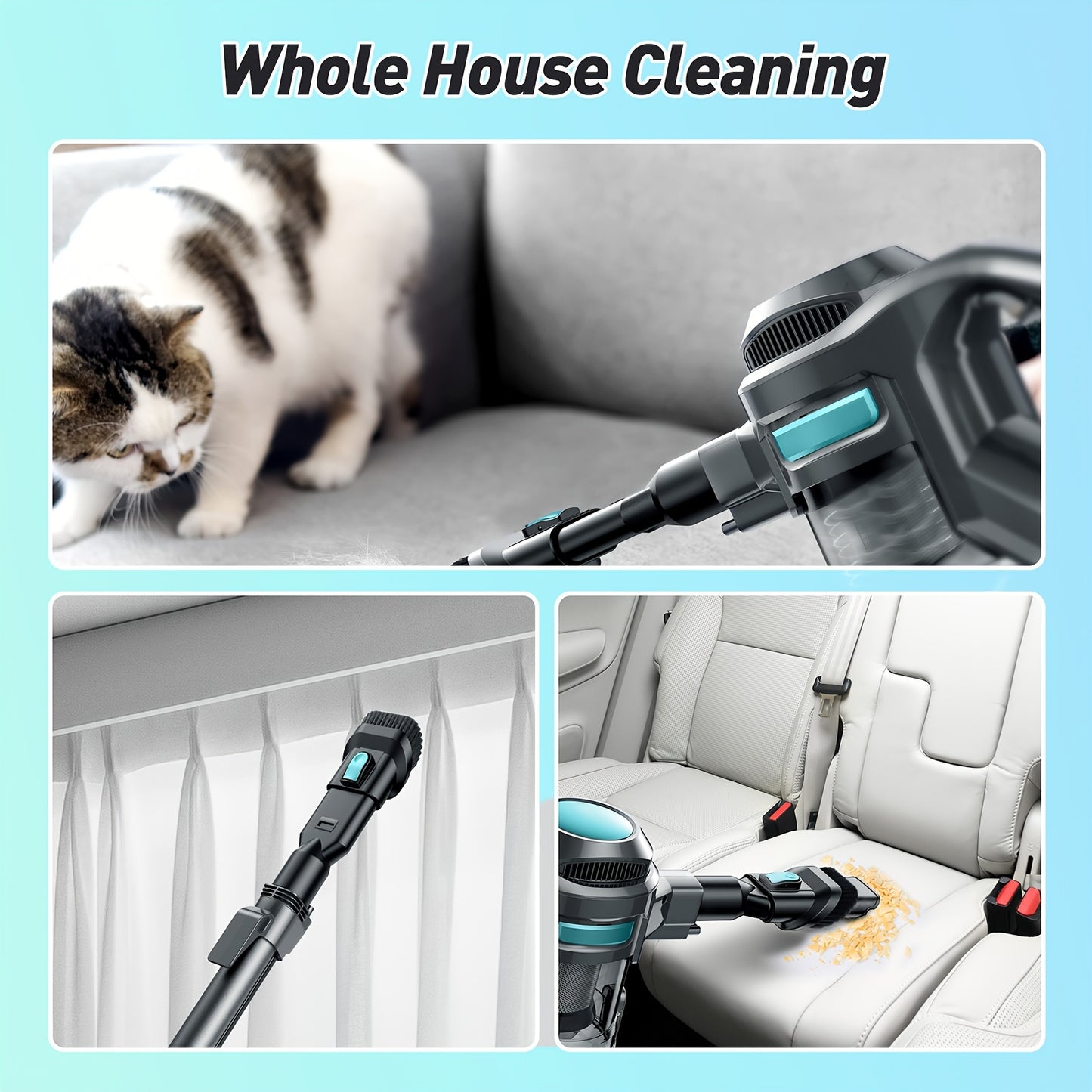 Lightweight 23Kpa Powerful Suction Cordless Vacuum Cleaner