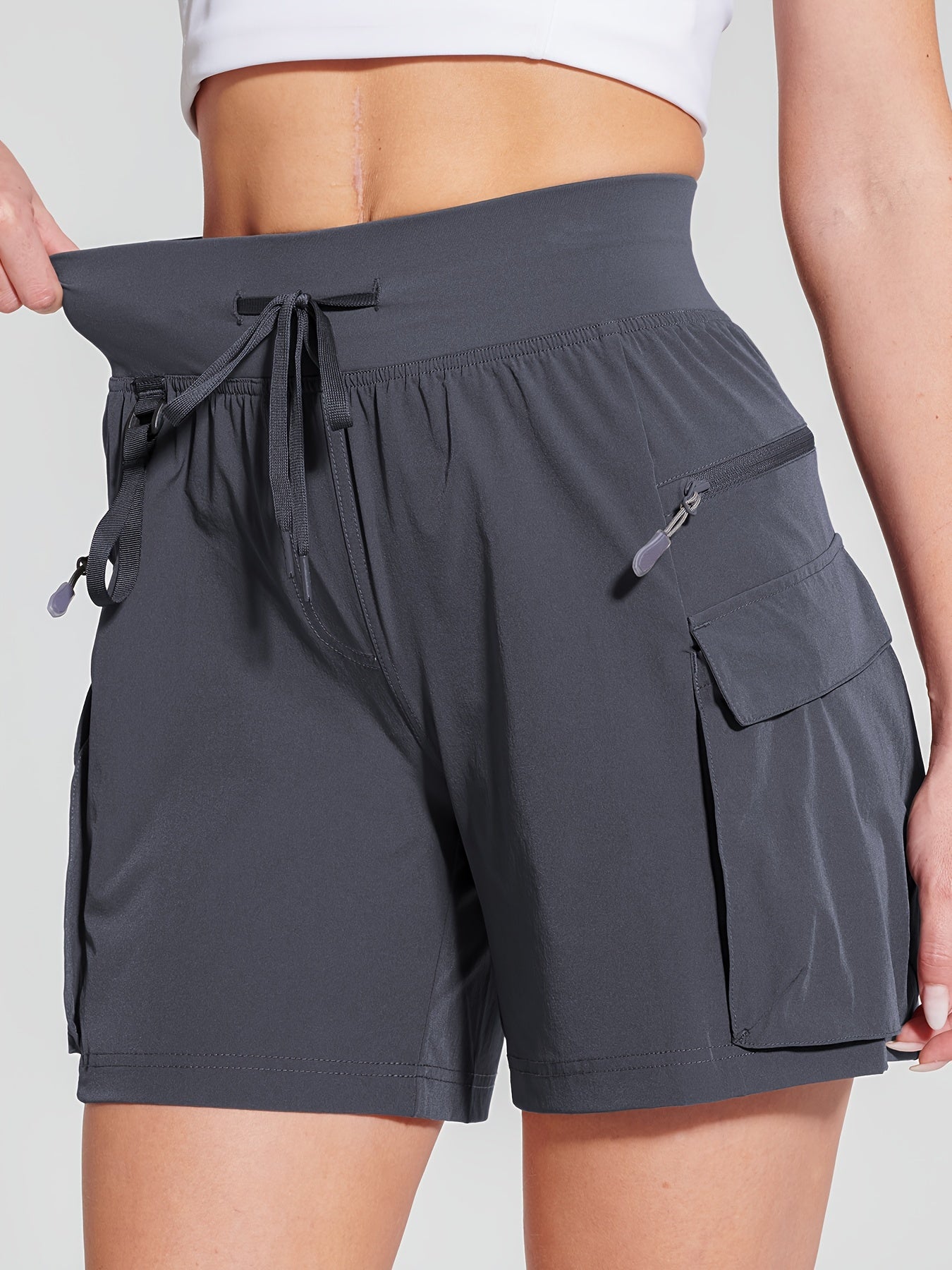 Women's Quick-Dry UPF 50+ Hiking Cargo Shorts with Pockets