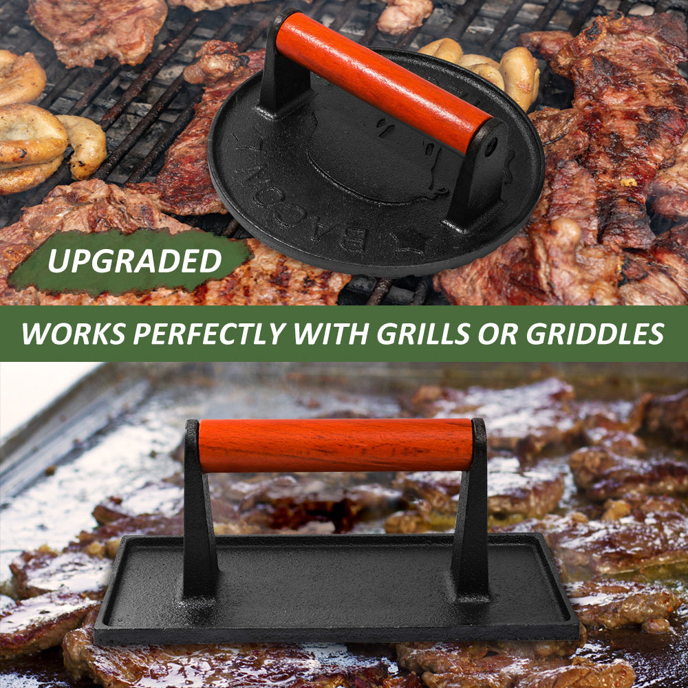 Vivicreate 2 Pcs Burger Smasher With Wood Handle Press