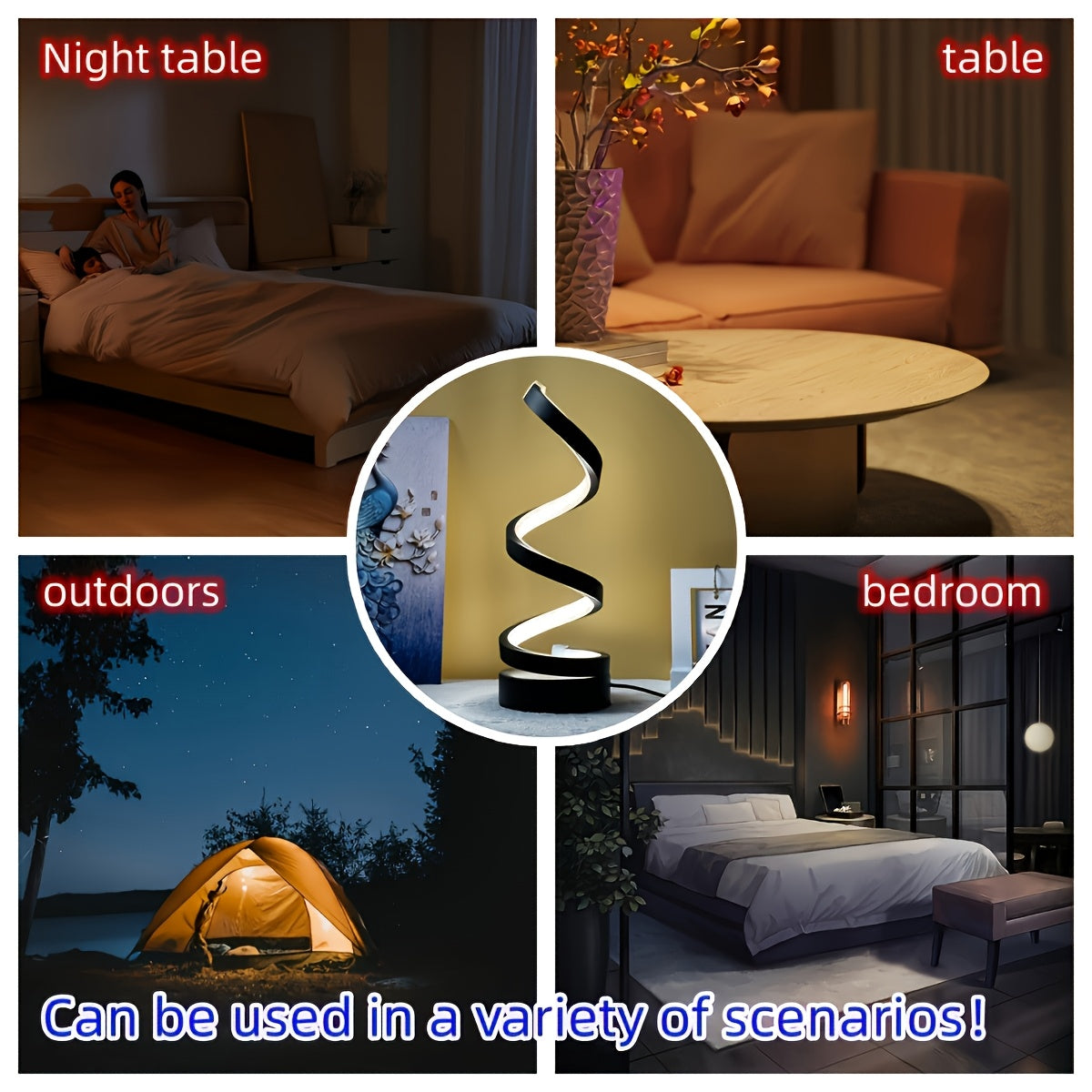 2pcs Bedside Table Lamp for Bedroom 3 Way Dimmable Touch Lamp USB C Charging Ports Modern Minimalist Spiral Table Lamp for Living Room Desk LED Bulb Included Black White