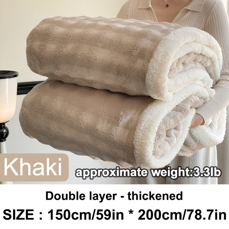 1 Queen Size Double Layer Air Conditioning Blanket Soft Warm Cozy
