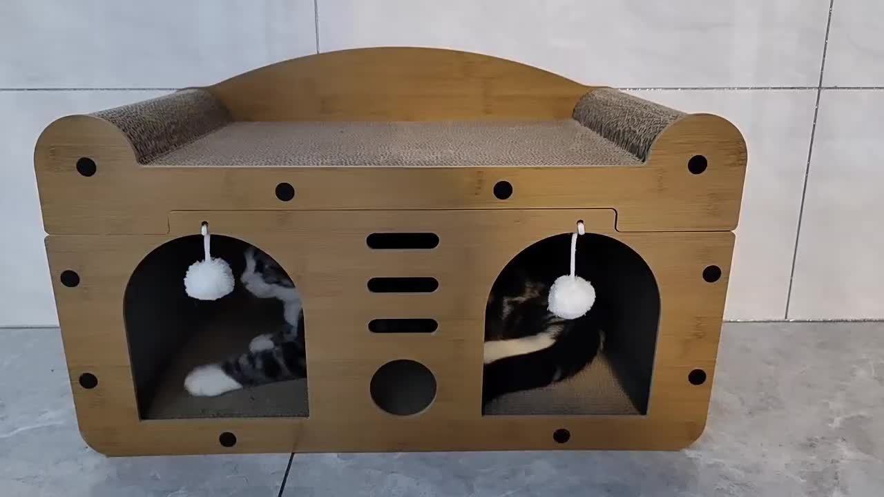 Spacious Wooden Cat Condo - Multi-Feature Indoor Outdoor House