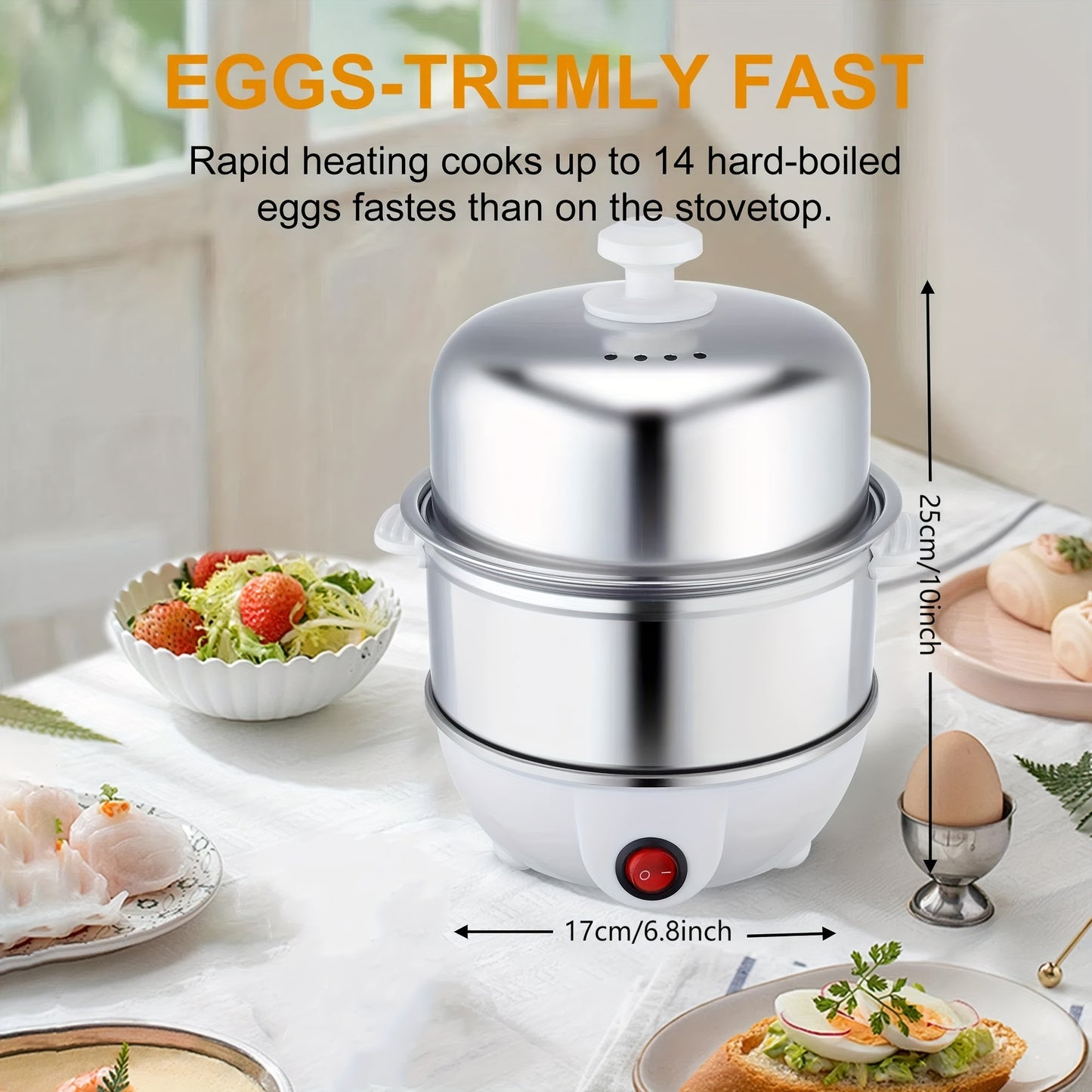 14 Egg Capacity Rapid Egg Cooker for Perfect Eggs Every Time