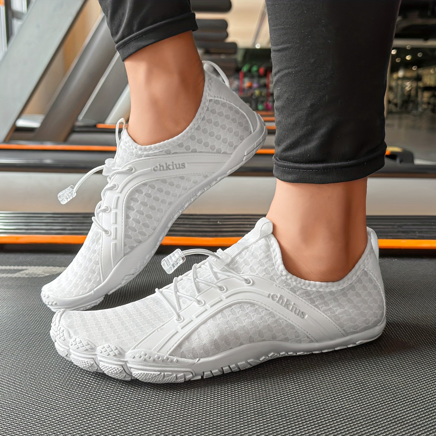 Lightweight Breathable Unisex Athletic Shoes Rubber Sole Casual Lace Up Outdoor Stream Trekking Yoga Footwear Striped Pattern Four Seasons