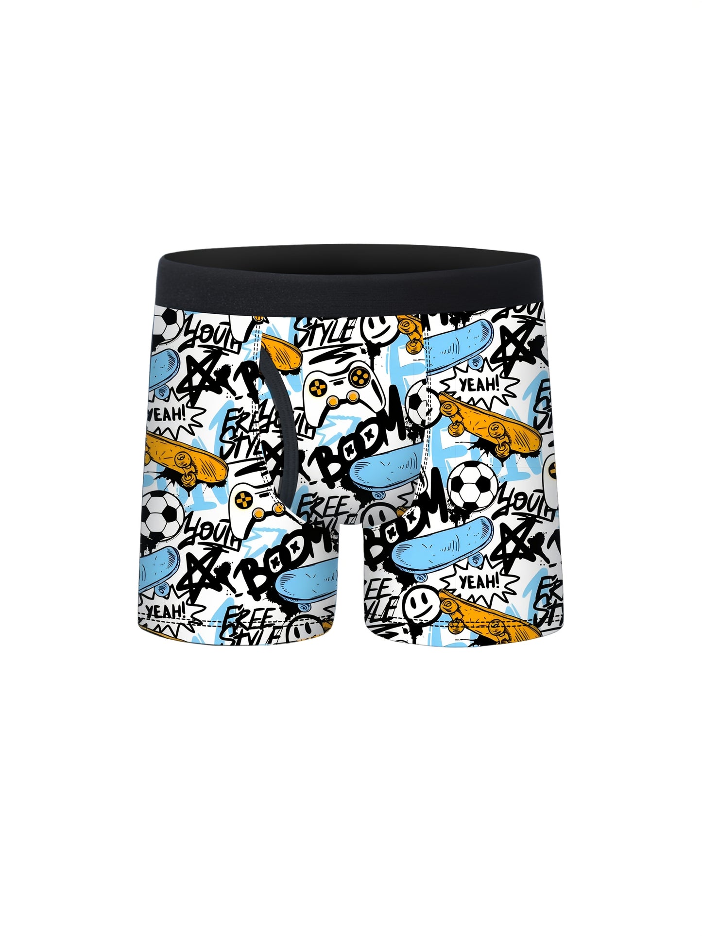 5pcs Boys' Sports Boxer Briefs Quick-Dry Breathable Fabric