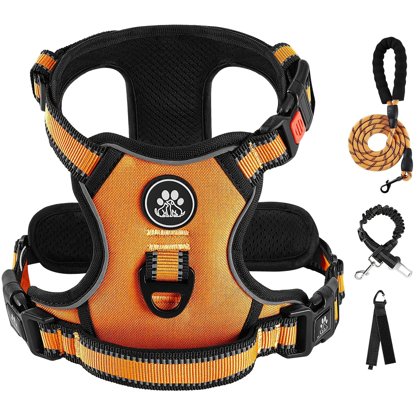 Fully Reflective No Pull Dog Harness Adjustable Breathable No Choke Pet Vest for Small and Large Dogs
