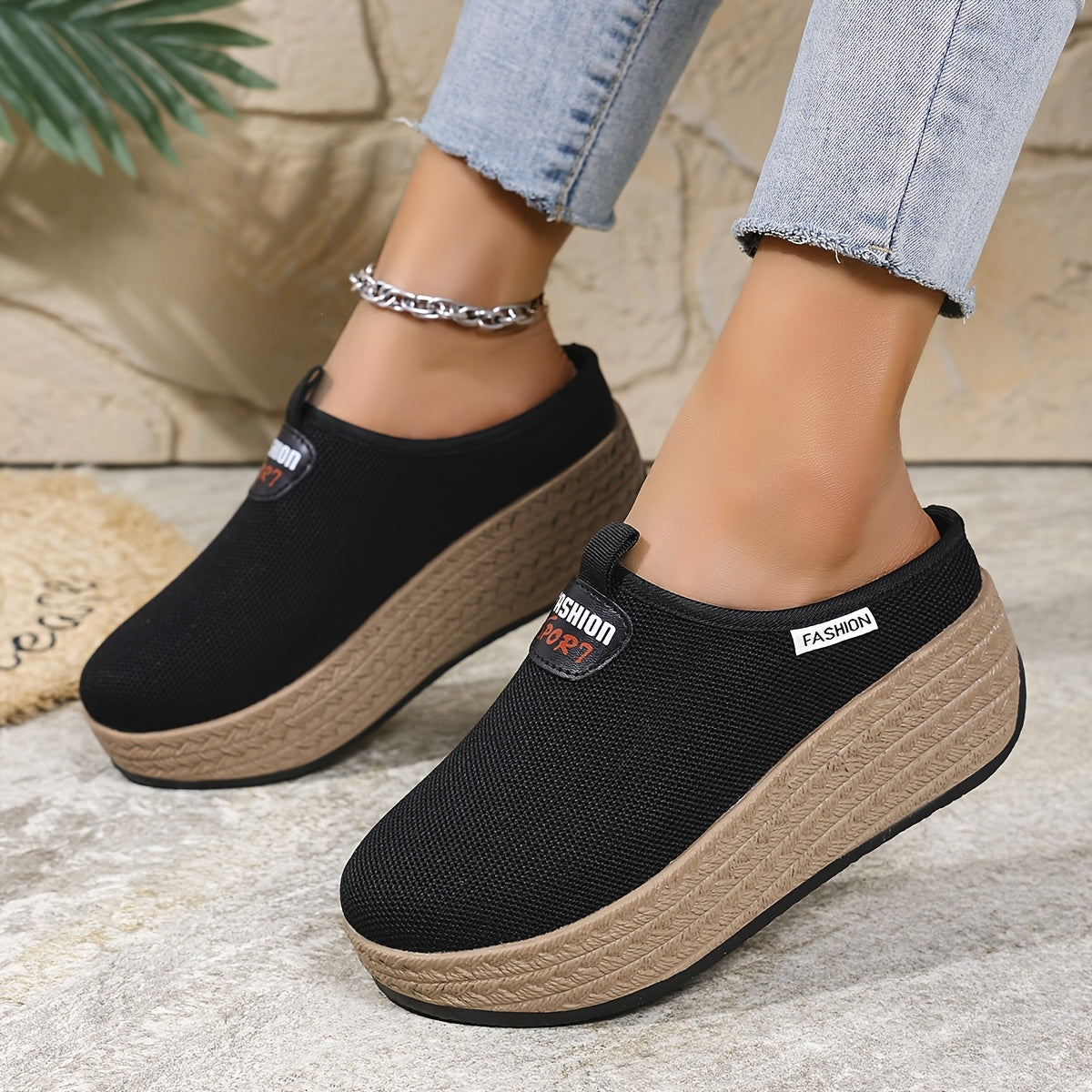 Women's Summer Slip-On Sneakers with Breathable Fabric Upper