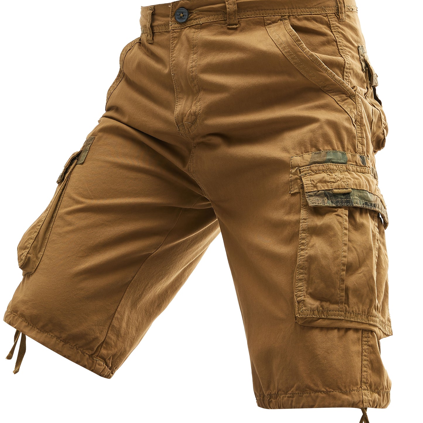 Men's Summer Cotton Cargo Shorts - Black Multi-Pocket Design