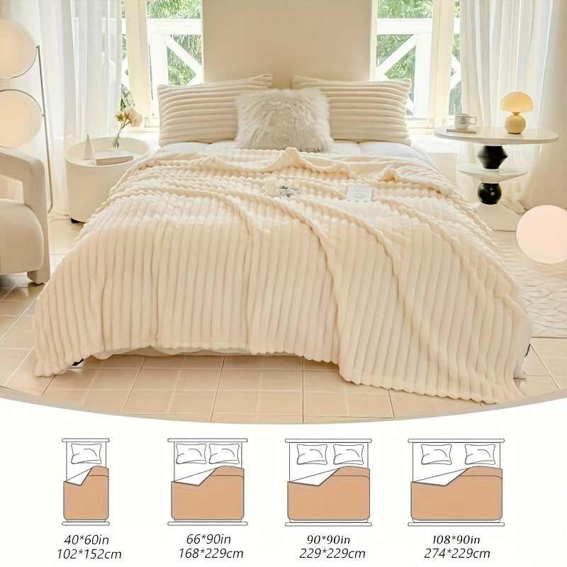 Extra Large Blanket 90 In * 78 In Thickened Soft Faux Rabbit Hair