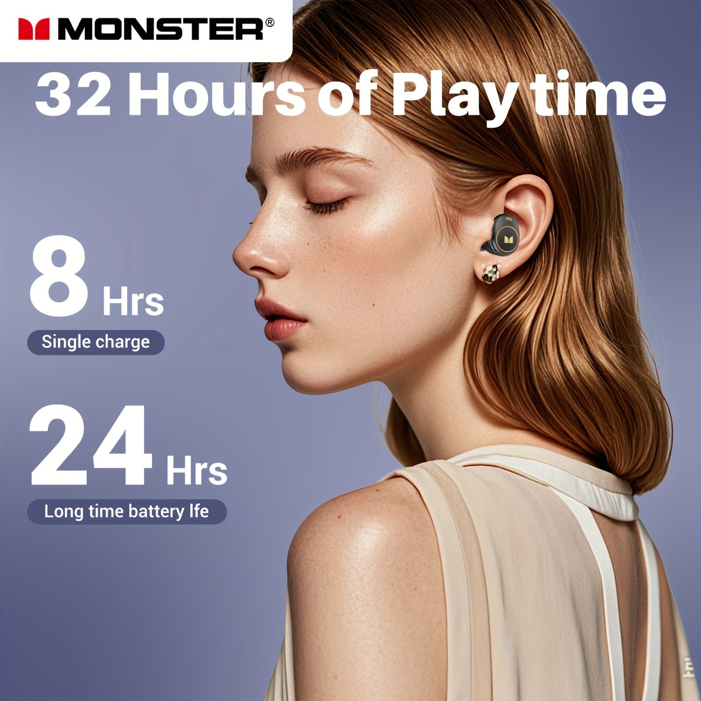 Noise Cancellation Monster Wireless Earbuds with Touch Control