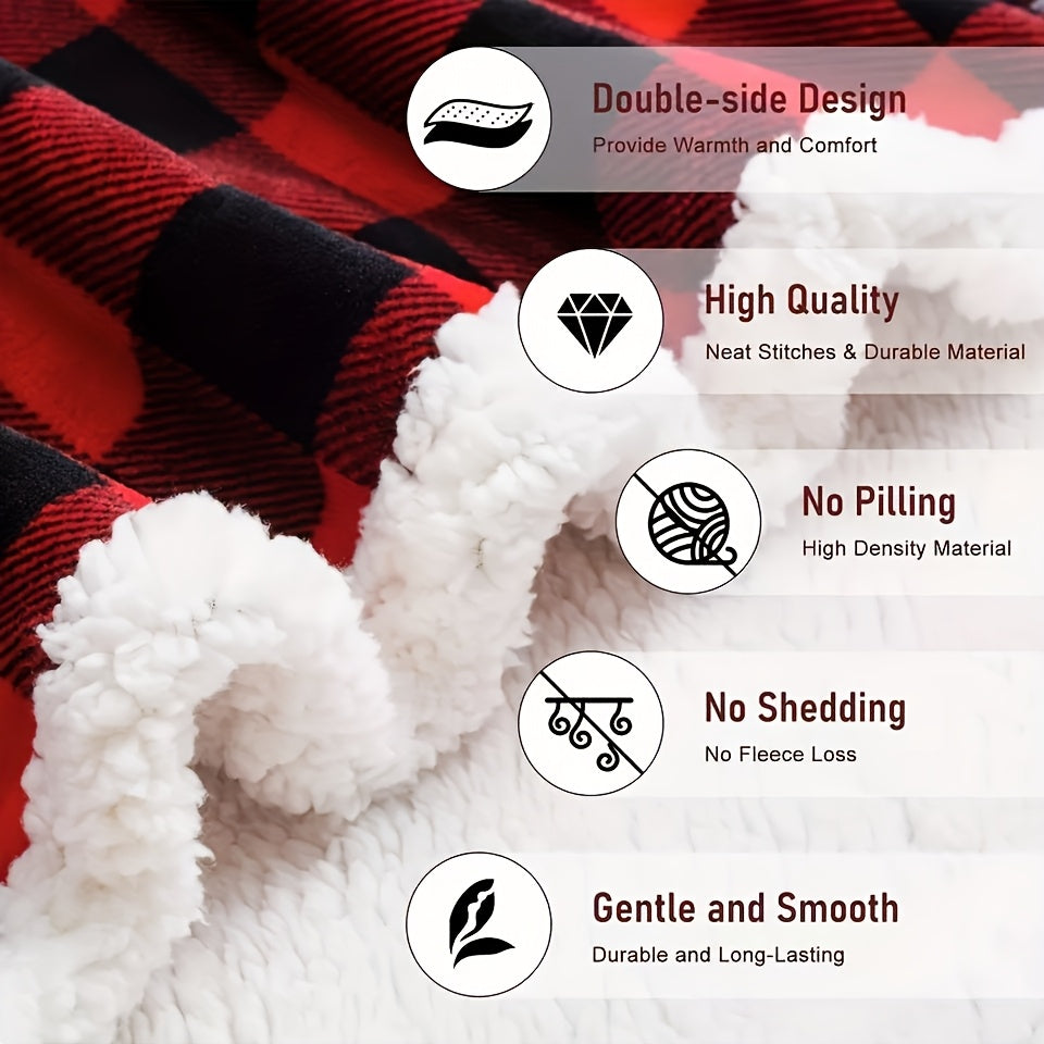 Plush Fleece Blanket For Winter Sherpa Throw Twin Size