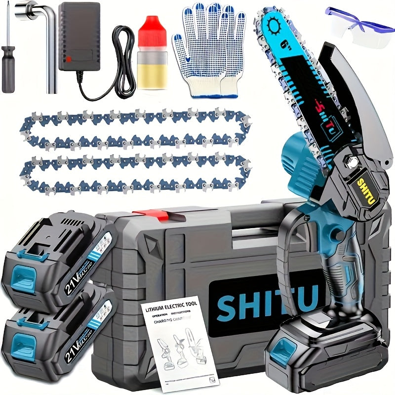 Mini Cordless Chainsaw Lightweight Portable Rechargeable Battery Safe Trimming for Tree Branches Courtyard Household Garden Gifts for Men