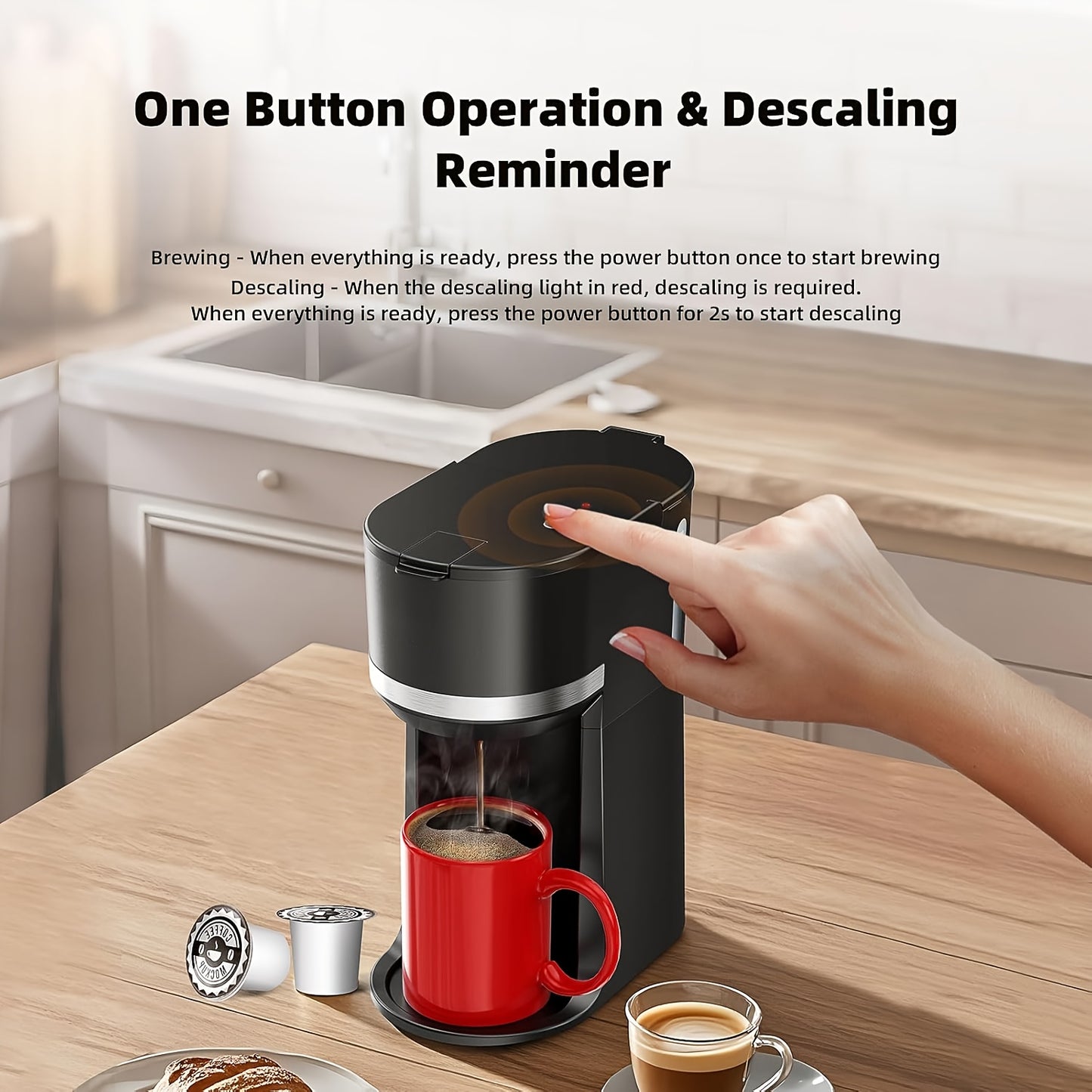 Fast Brew Single Cup Coffee Maker for Home or Office Use