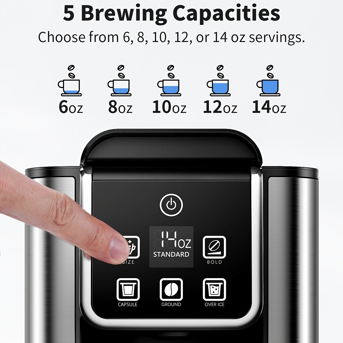 KIDISLE Bold Single Serve Coffee Maker with Touch Screen
