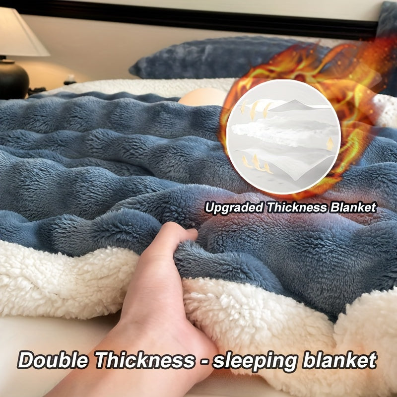 1 Queen Size Double Layer Air Conditioning Blanket Soft Warm Cozy