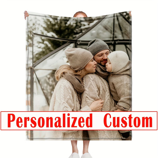 Personalized Flannel Blanket with Custom Photo & Text
