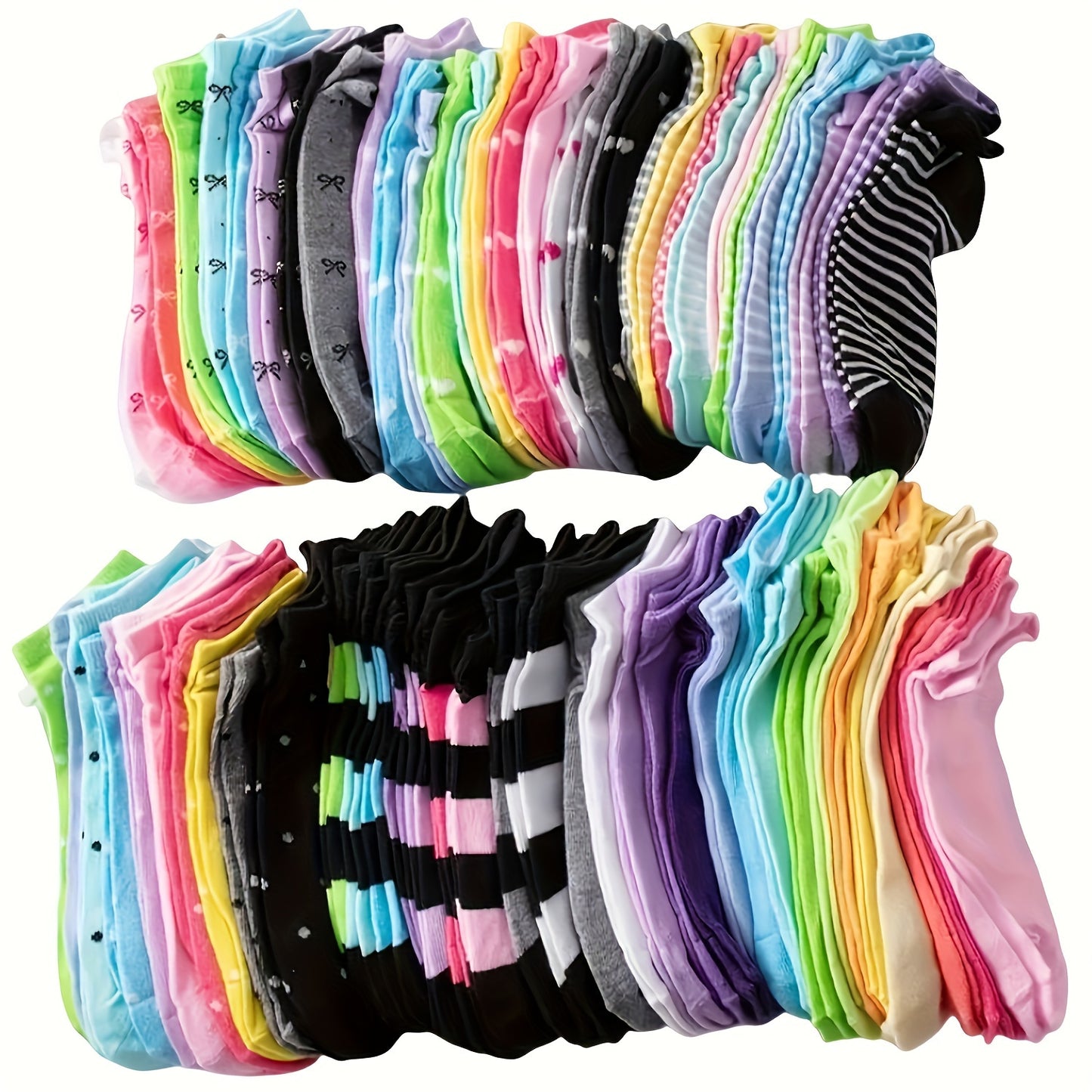 Candy Colored Socks 20 Pairs Casual Breathable Low-top Socks
