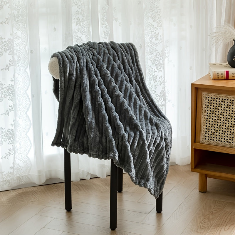 Cozy Soft Luxurious Red Faux Rabbit Fur Flannel Blanket