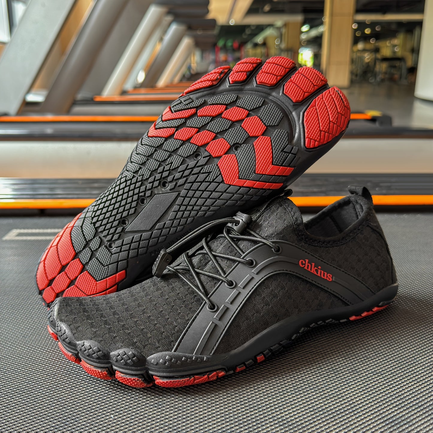 Lightweight Breathable Unisex Athletic Shoes Rubber Sole Casual Lace Up Outdoor Stream Trekking Yoga Footwear Striped Pattern Four Seasons