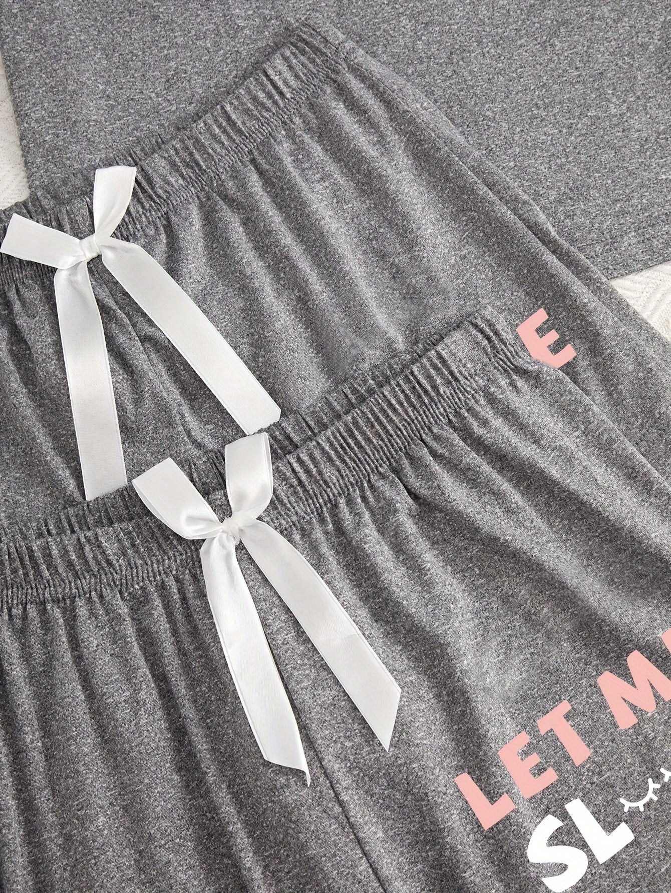 3Pcs Women's Pajama Set, Simple Knit Polyester Sleepwear