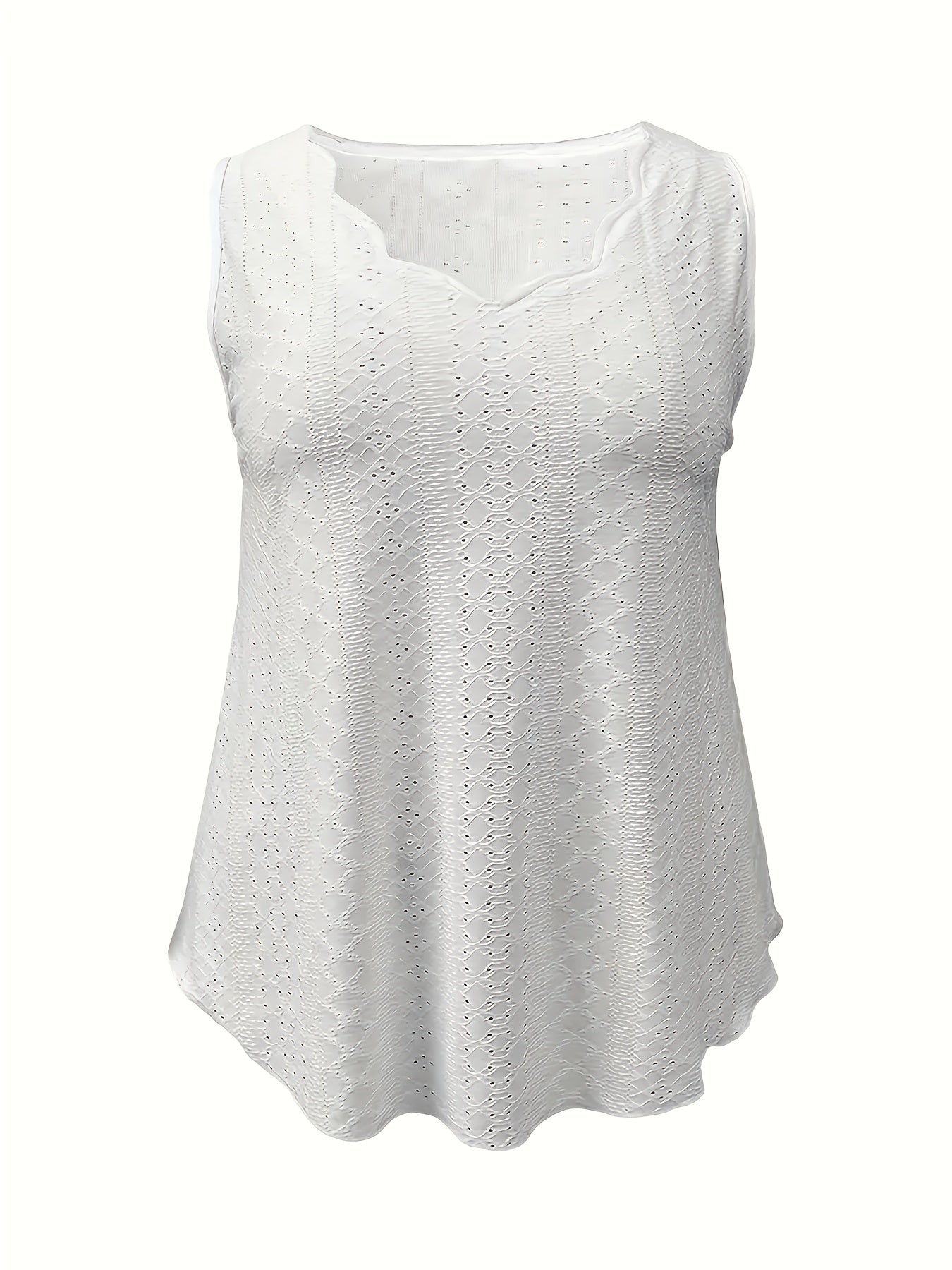 Women'S Solid Color Perforated Hollow Vest Casual Top