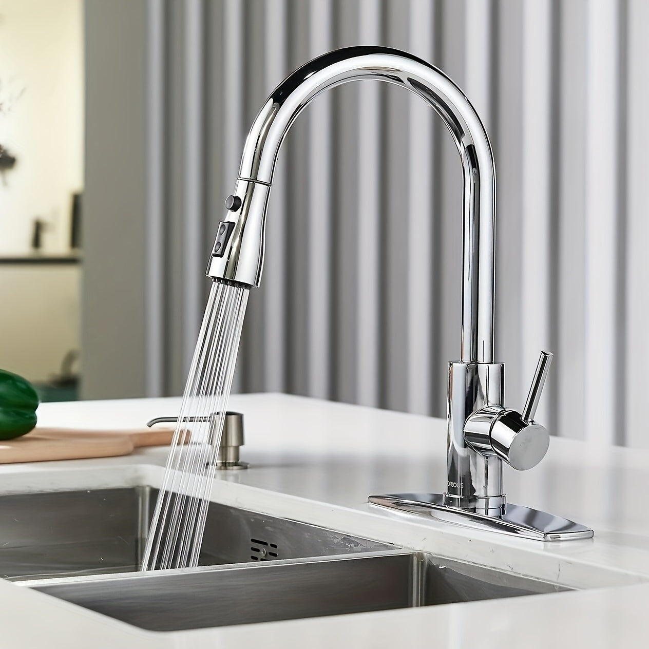 High-Arc Kitchen Faucet with Pull-Down Spray Easy Install