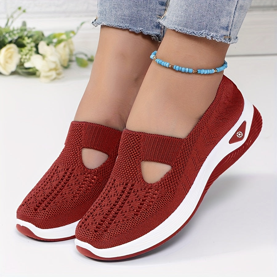 New Style Women's Breathable Knitted Lace-Up Shoes 2024