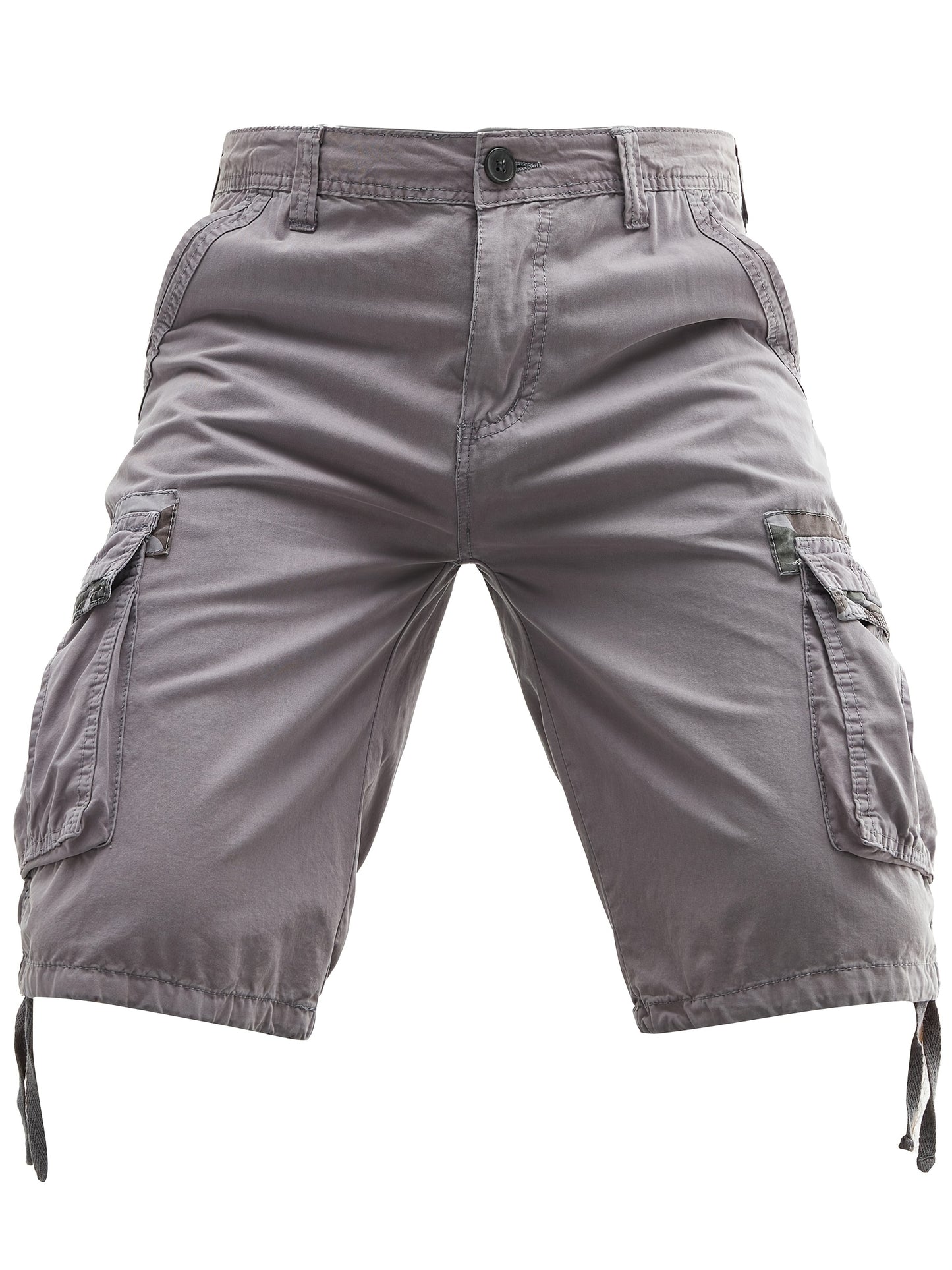 Men's Summer Cotton Cargo Shorts - Black Multi-Pocket Design