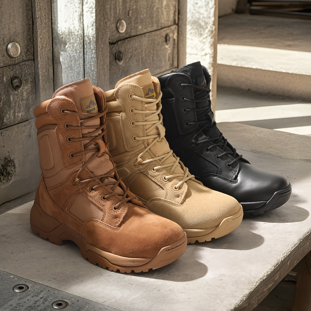NORTIV 8 Men'S Solid Color Tactical Boots All-Season Hiking